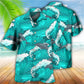 Dolphin Fresh Ocean Summer Hawaiian Shirt Pattern View For Relaxed Warm Weather Outfits