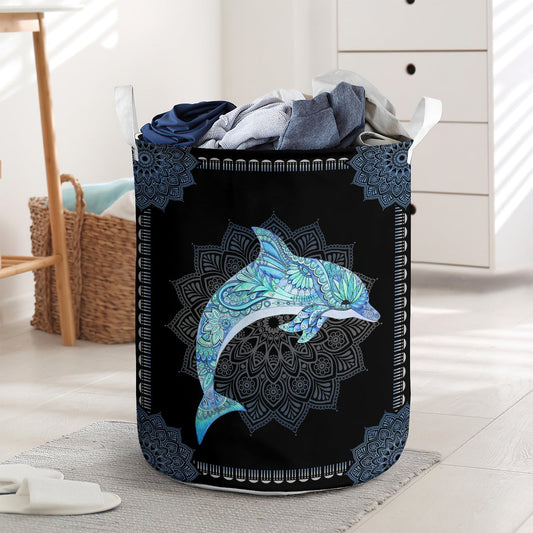 Dolphin Mandala Laundry Basket For Bathroom Bedroom Storage