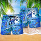 Dolphin My Spirit Animal Is A Dolphin Blue Beach Shorts For Tropical Coastal Getaways