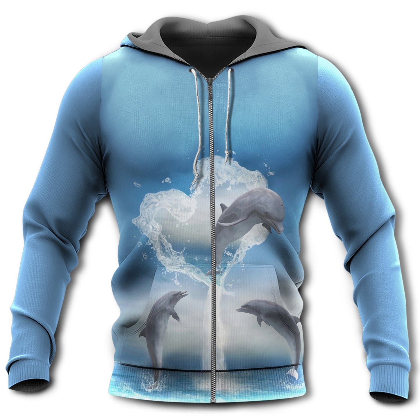 Blue Dolphin Fresh Sky Hoodie For Ocean Adventures Seasonal Travel And Gift Giving