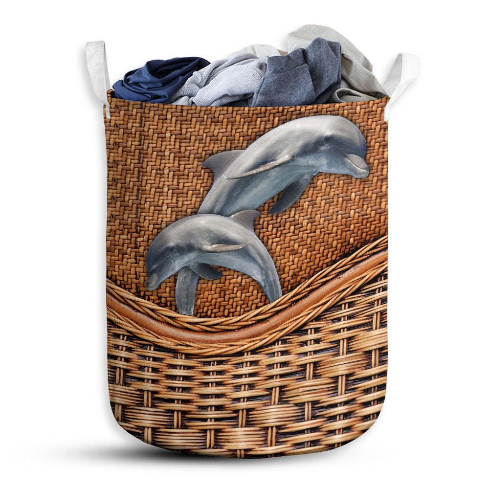 Small Size Dolphin Laundry Basket For Bathroom Bedroom Storage