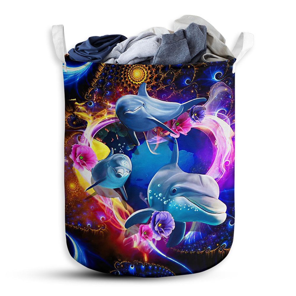 Small Size Dolphin Mysterious World Laundry Basket For Bathroom Bedroom Storage
