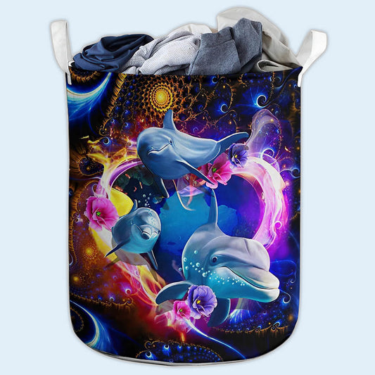 Small Size Dolphin Mysterious World Laundry Basket For Bathroom Bedroom Storage