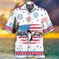 Funny Dolphin Independence Day Hawaiian Shirt Design Detail For Sunny Adventures And Casual Wear