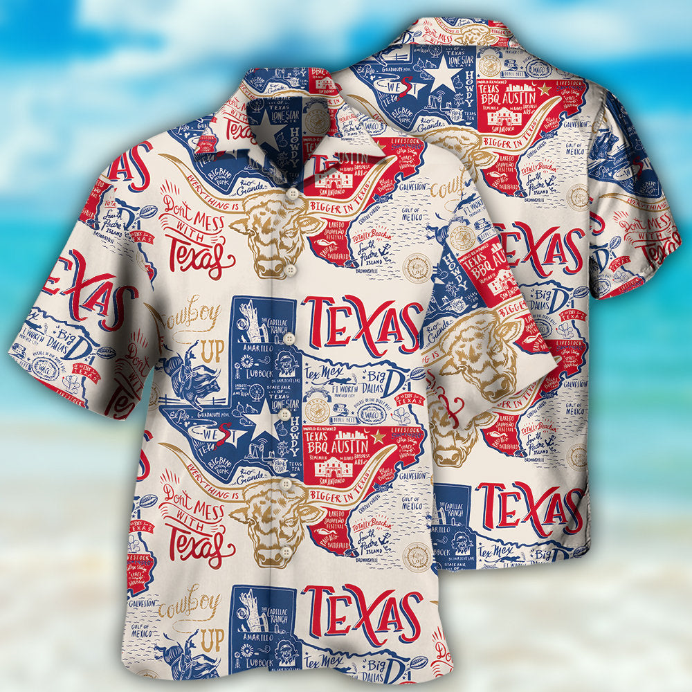 Texas Hawaiian Shirt Design Detail For Sunny Adventures And Casual Wear