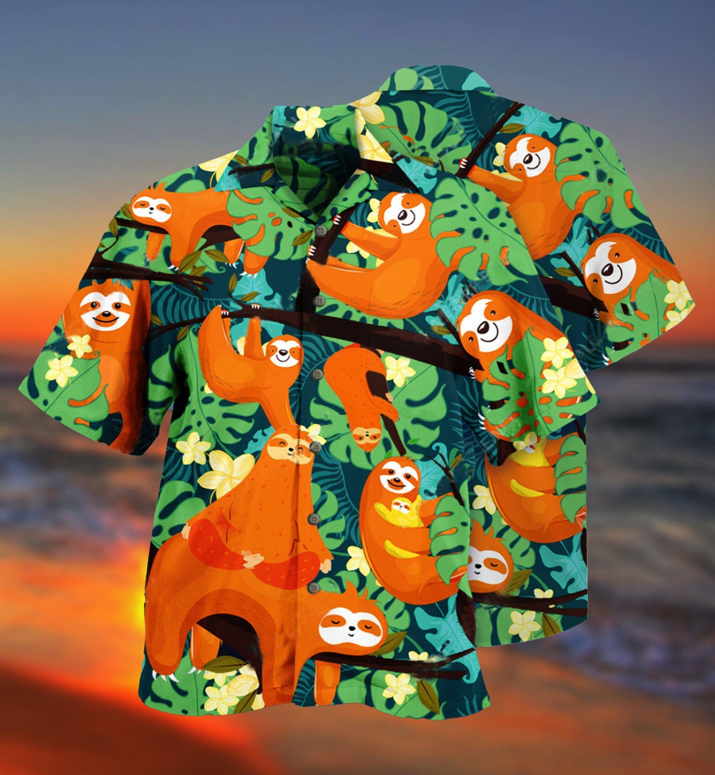 Sloth Hawaiian Shirt With All Over Print For Tropical Getaways Outdoor Fun And Everyday Wear