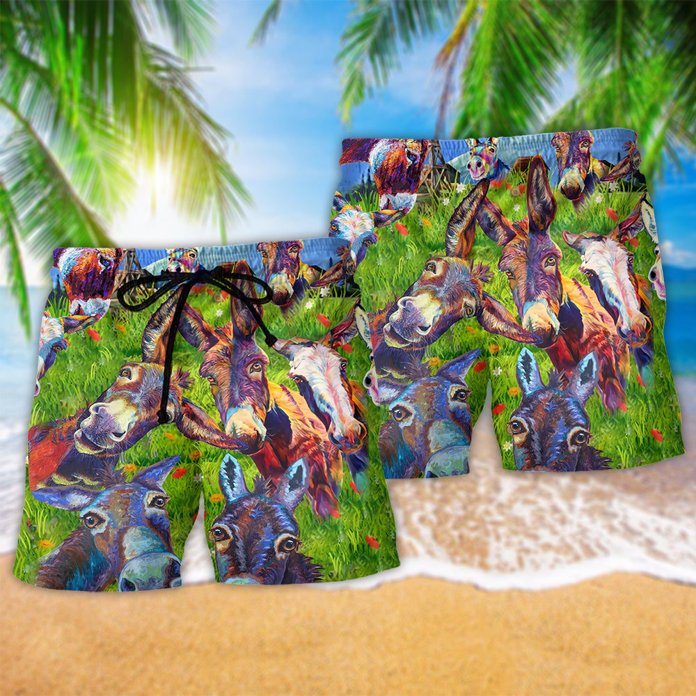 Donkey Smart Badass Beach Shorts Pattern Detail For Weekend Travel And Comfortable Daily Wear