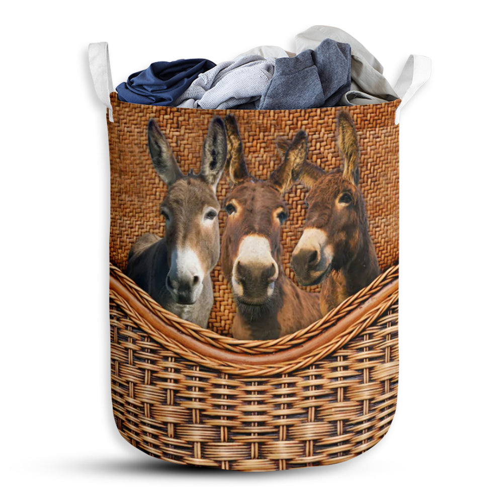 Donkey Rattan Texture Laundry Basket For Bathroom Bedroom Storage