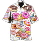 Colorful Donut Sweet Hawaiian Shirt For Resort Trips, Coastal Parties, And Warm Weather Style