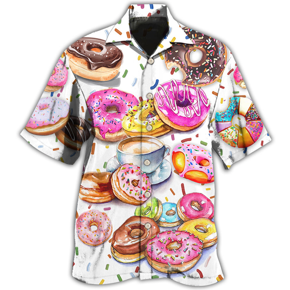 Colorful Donut Sweet Hawaiian Shirt For Resort Trips, Coastal Parties, And Warm Weather Style