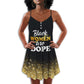 Black Are Dope V-Neck Sleeveless Cami Dress For Festivals And Relaxed Warm Weather Style