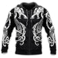 Fantasy Double Dragon Fire Hoodie For Fantasy Adventures Weekend Travel And Relaxed Outfits