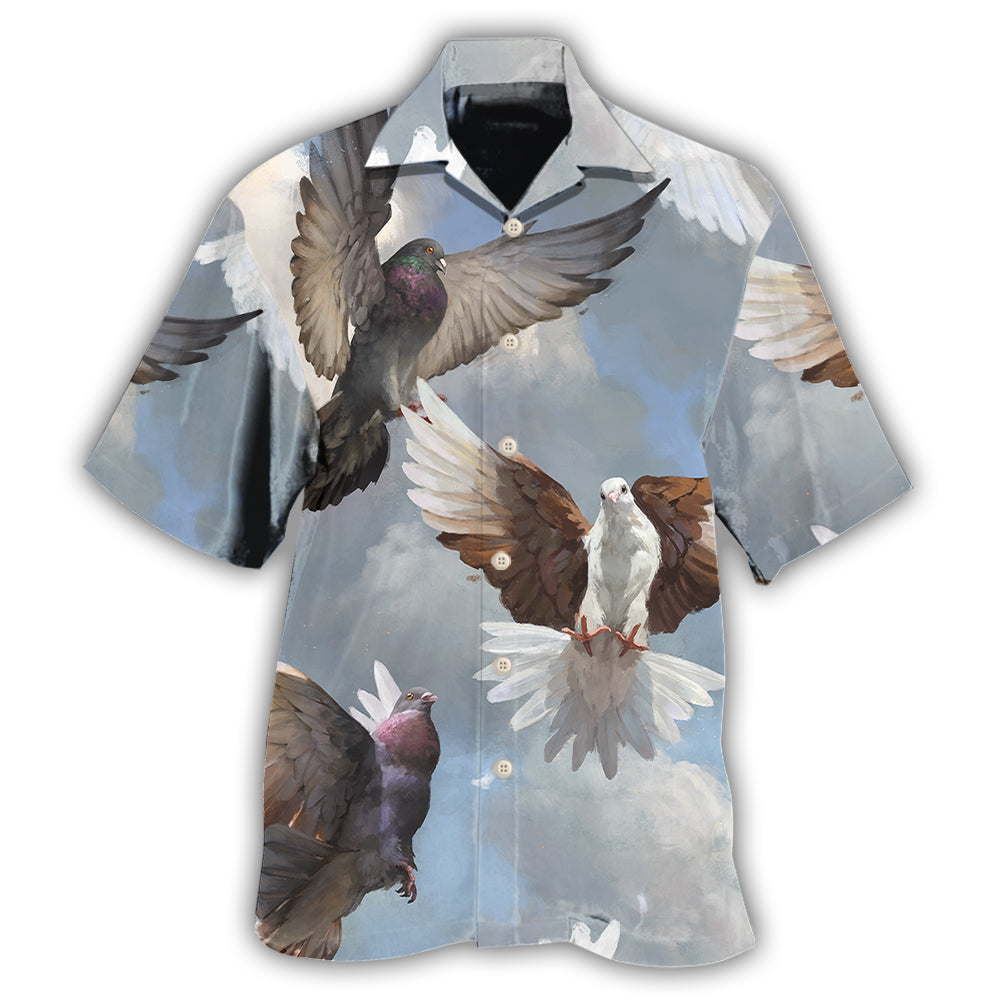 Creative Dove Peace Symbol Hawaiian Shirt For Tropical Holidays, Outdoor Gatherings, And Everyday Comfort