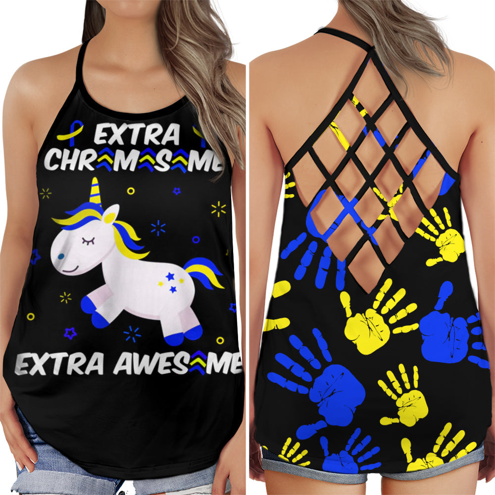 Down Syndrome Extra Chromosome Unicorn Hollow Tank Top For Community Events And Positive Support