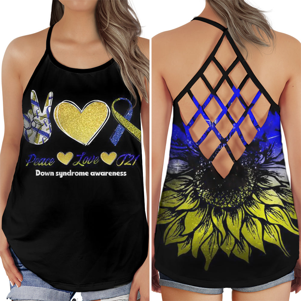 Down Syndrome Love Sunflower Hollow Tank Top For Community Events And Positive Support