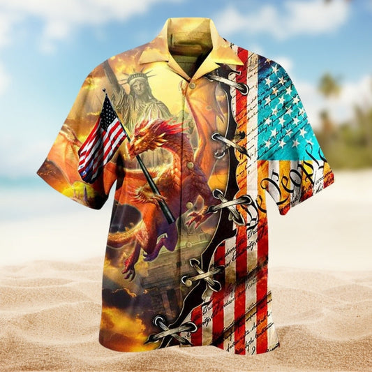 American Dragon Hawaiian Shirt For Warm Weather Outing And Easygoing Fashion