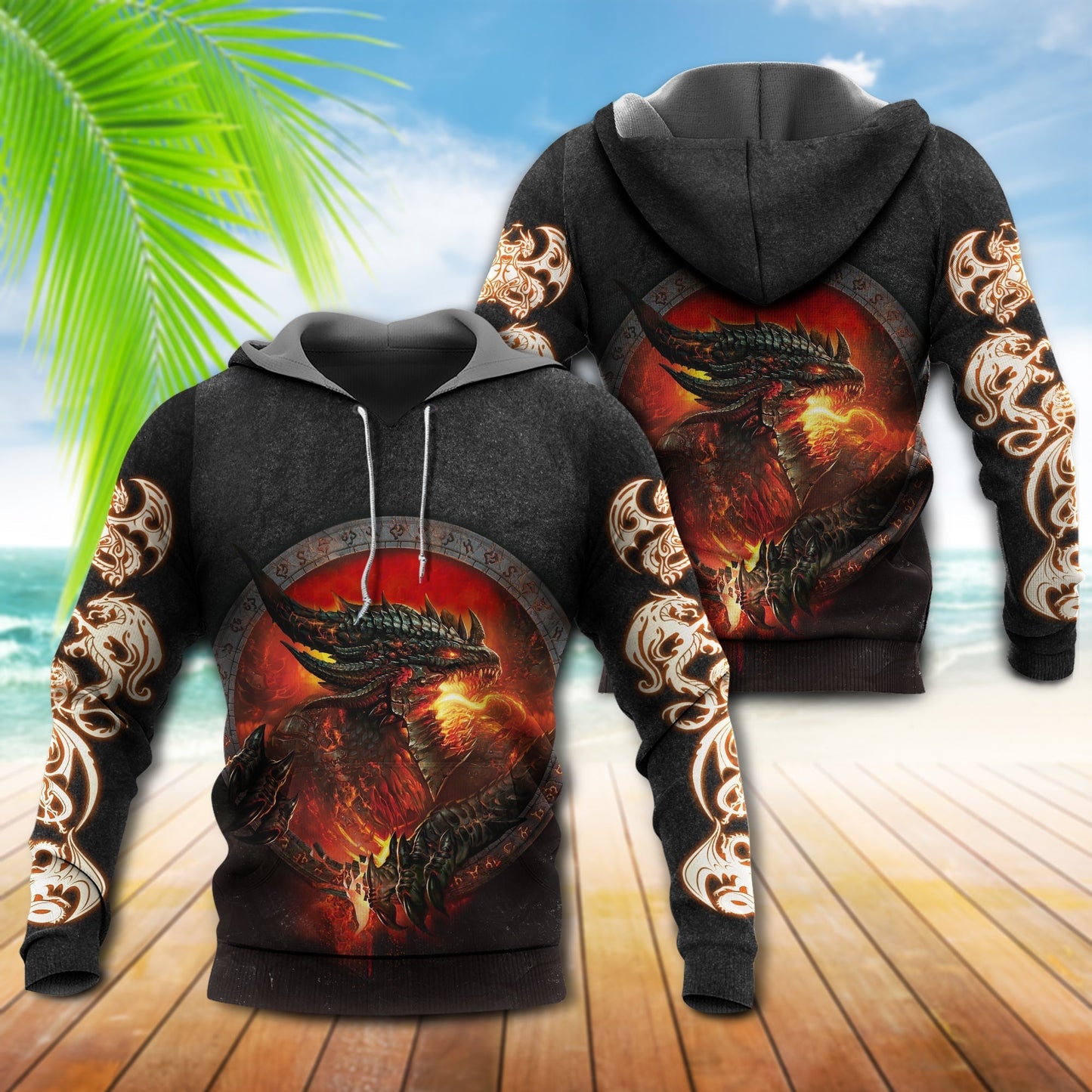 Dragon Fire Legend Hoodie For Imaginative Art Fans Seasonal Events And Relaxed Style