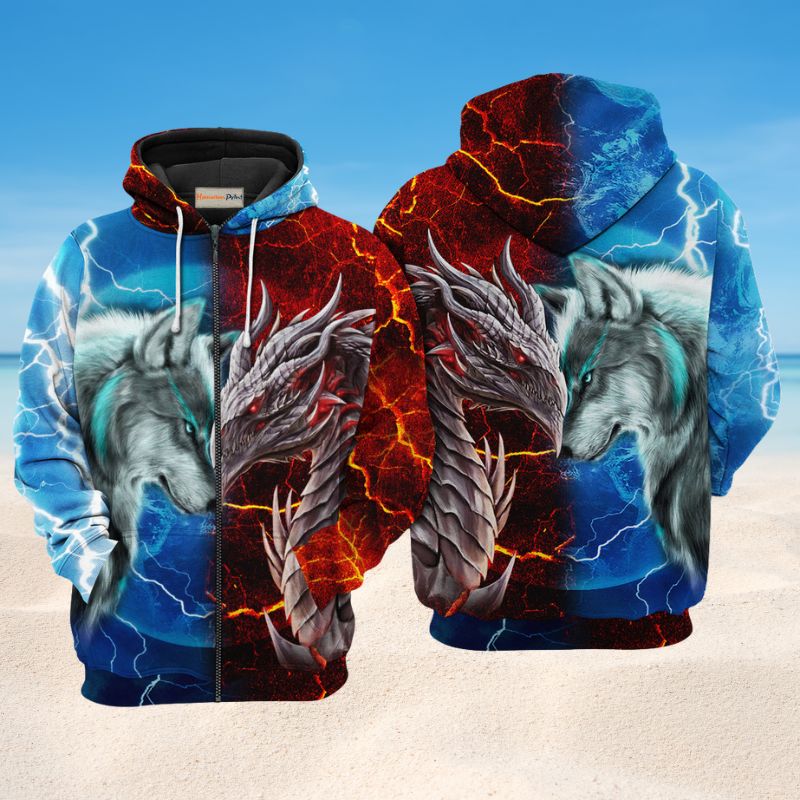 Dragon Wolf Love Life Hoodie For Mythical Themes Daily Outfits And Gift Ideas