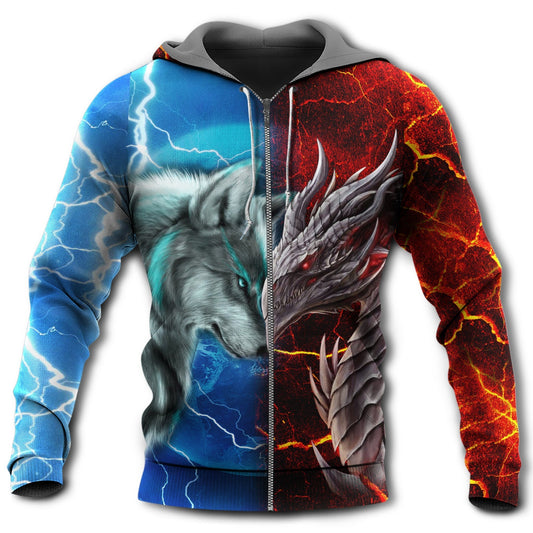 Fantasy Dragon Wolf Lightning Hoodie For Mythical Adventures Weekend Outings And Thoughtful Gifting
