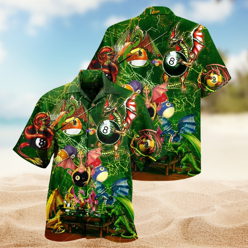 Dragon Billiard Hawaiian Shirt For Cruise Journey, Tropical Retreat, And Thoughtful Gifting