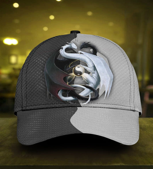 Dragon Black White Classic Cap For Beach Travel Outdoor Events And Relaxed Casual Wear