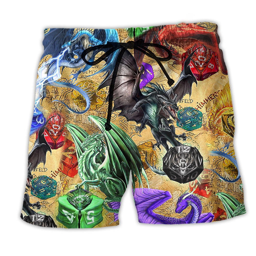Dragon D20 Colorful Beach Shorts For Summer Vacation And Coastal Travel