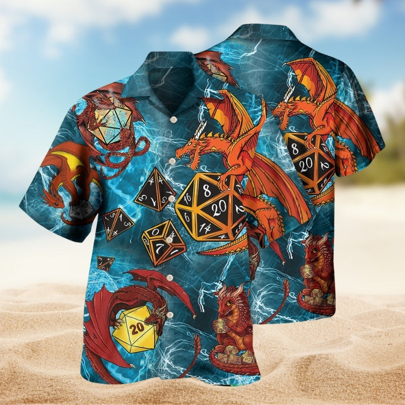 Dragon Dice Arcane Hawaiian Shirt For Beachside Event And Casual Outdoor Style