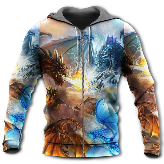 Dragon Fighting Sky Hoodie For Mythical Themes Daily Outfits And Gift Ideas