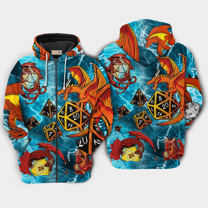 Dragon Fire D20 Love Life Hoodie For Creative Streetwear Outdoor Trips And Gift Giving