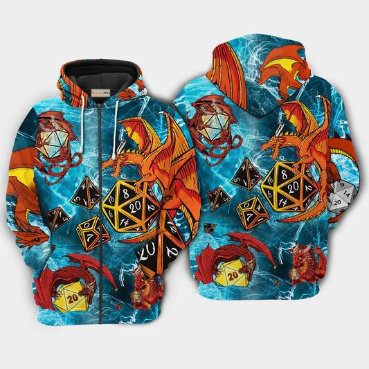 Dragon Fire D20 Love Life Hoodie For Creative Streetwear Outdoor Trips And Gift Giving