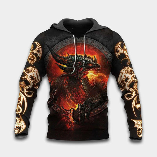 Dragon Fire Legend Hoodie For Mythic Artwork Enthusiasts Casual Events And Daily Comfort