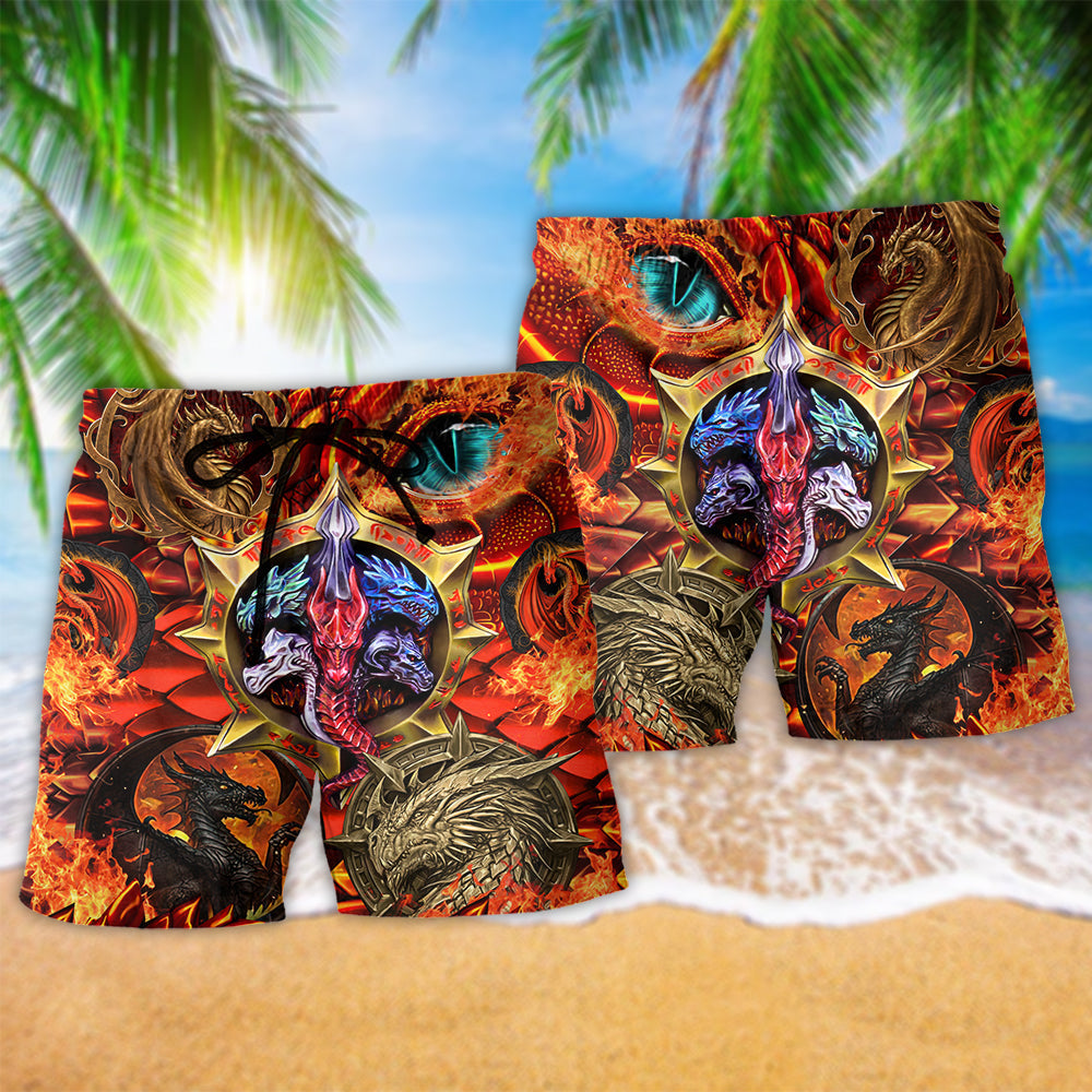 Dragon Fire Beach Shorts Pattern Detail For Relaxed Weekends And Casual Outdoor Comfort