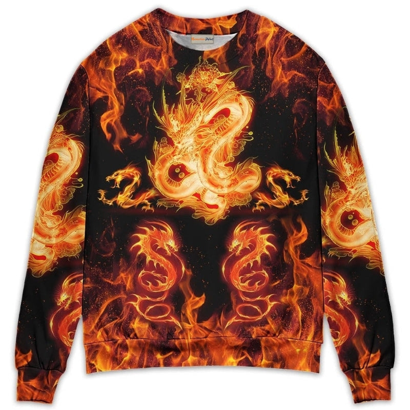 Dragon Fireball Fantasy Madness Sweater For Playful Everyday Outfits Travel And Comfortable Daily Wear