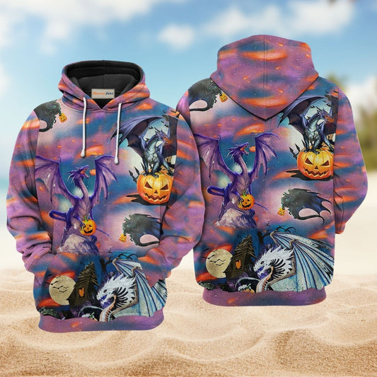 Dark Fantasy Dragon Halloween Hoodie For Gothic Streetwear Night Events And Bold Everyday Style