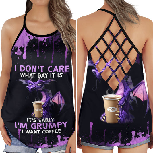 Dragon I Dont Care Bold Attitude Hollow Tank Top For Workouts Festivals And Bold Style