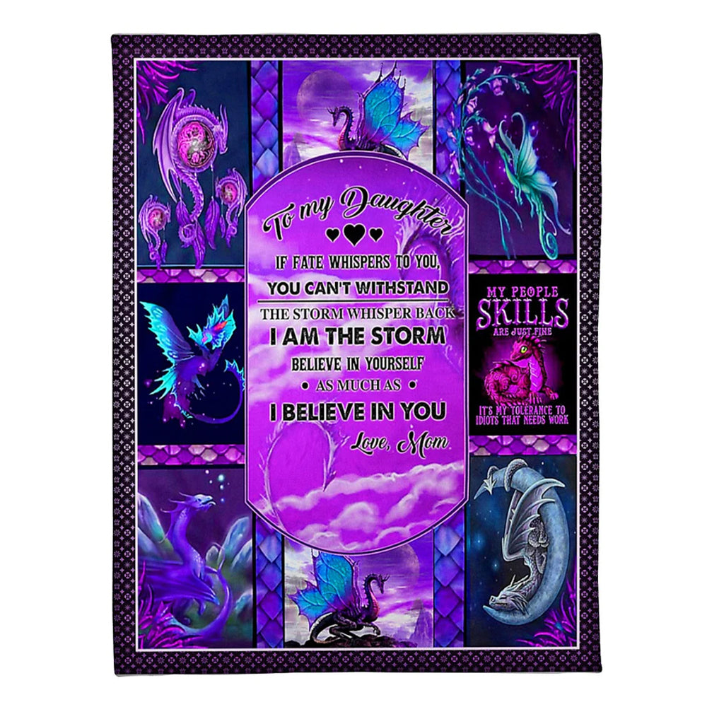 Dragon If Fate Whispers To You Halloween Mom To Daughter Flannel Blanket For Cozy Bedroom Sofa Decor
