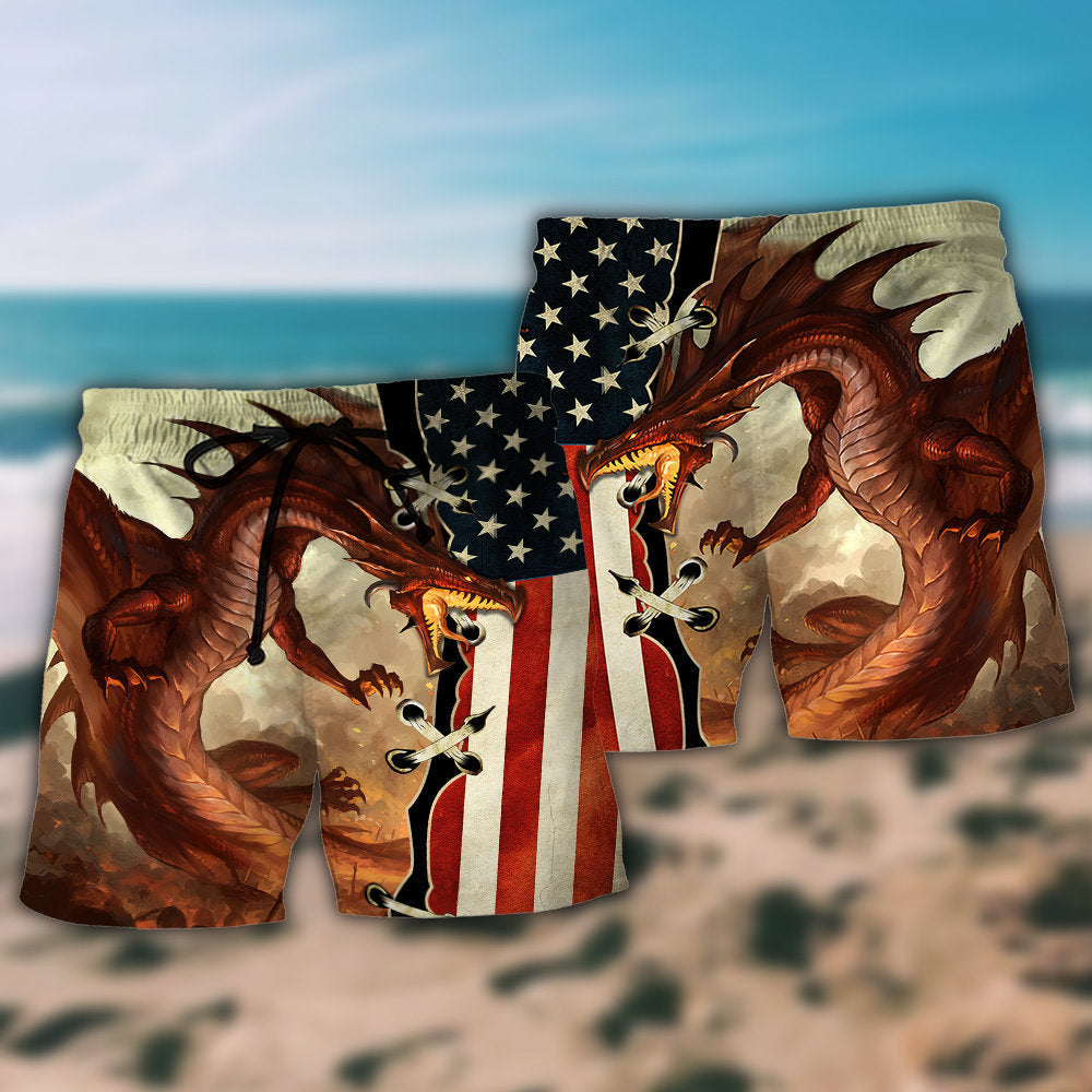Dragon Independence Day Beach Shorts For Tropical Getaways And Weekend Adventures
