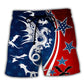 Dragon Independence Day America Star Beach Shorts Print Detail For Casual Warm Weather Outfits
