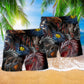 Dragon Love Beautiful Life Hawaiian Print Beach Shorts For Fantasy Fan Beach Days