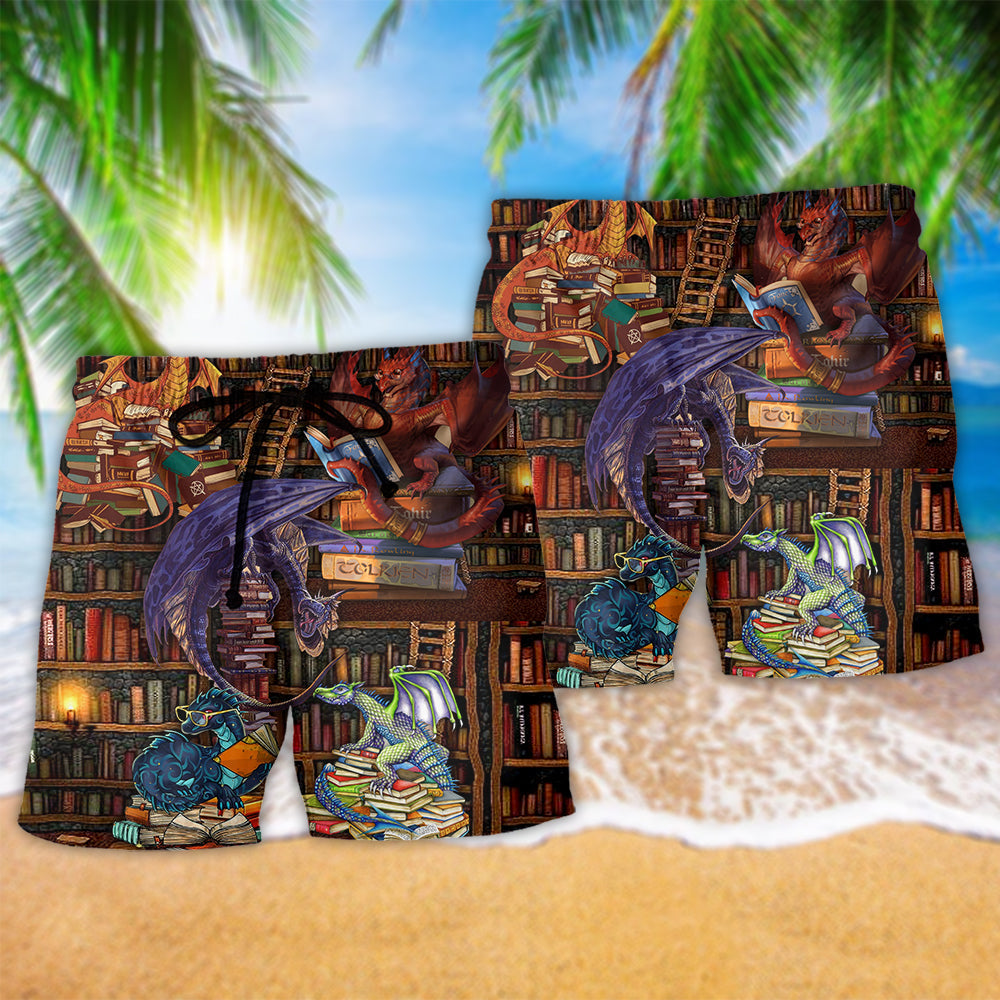 Dragon Books Weekend Reader Beach Shorts Pattern View For Weekend Trips And Outdoor Activities