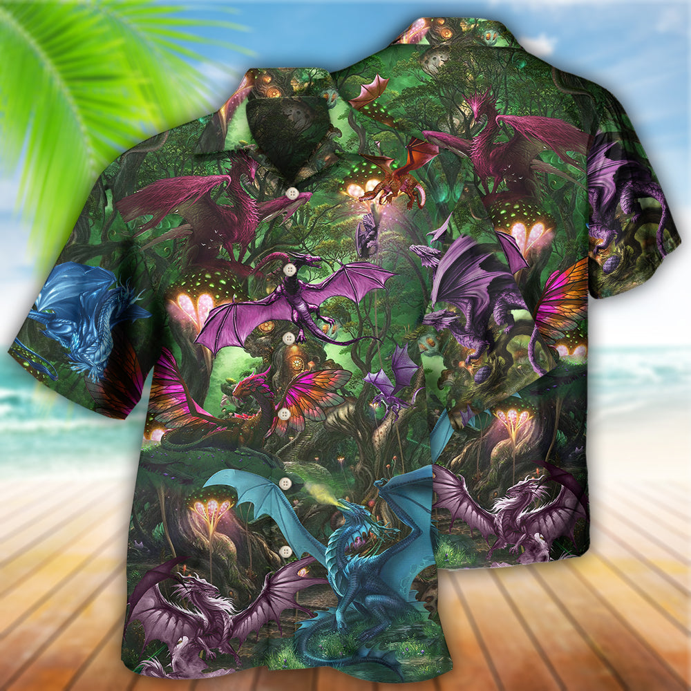 Vintage Dragon Nature Hawaiian Shirt For Poolside Relaxation And Sunny Getaways