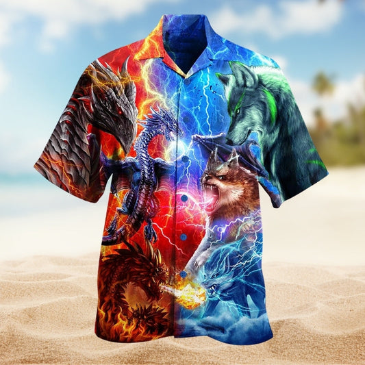 Dragon Ancient Legend Hawaiian Shirt For Coastal Travel, Casual Events, And Comfortable Summer Wear