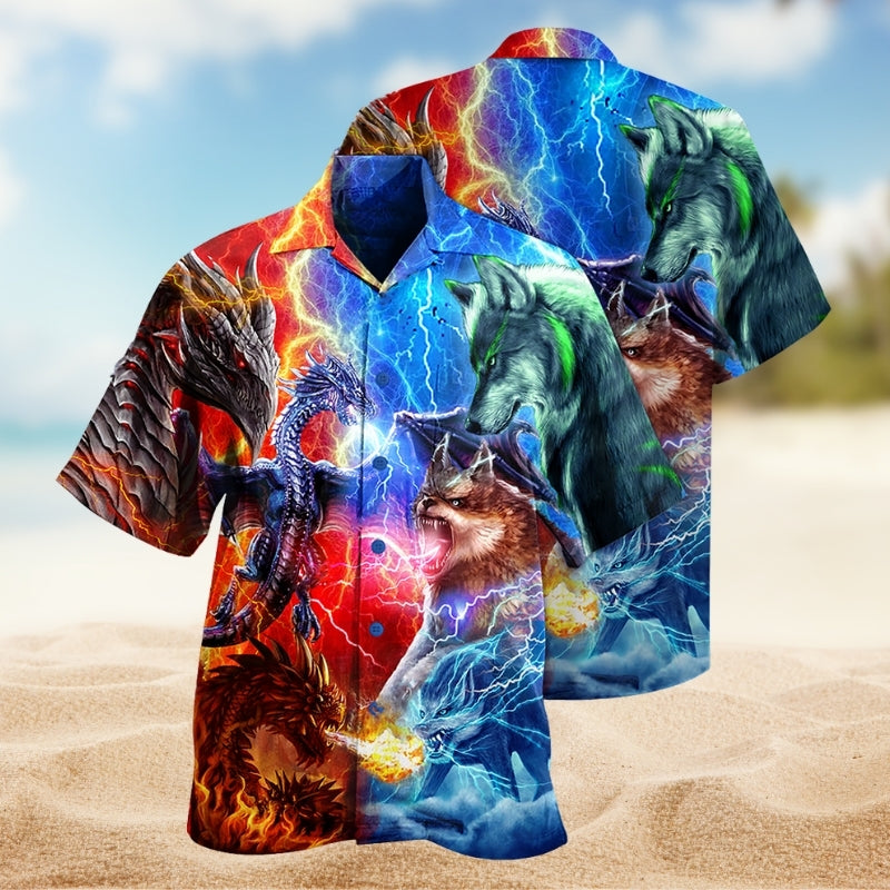 Dragon Ancient Legend Hawaiian Shirt For Coastal Travel, Casual Events, And Comfortable Summer Wear
