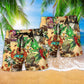 Dragon Coffee Beach Shorts Pattern Detail For Resort Wear And Bright Summer Outfits