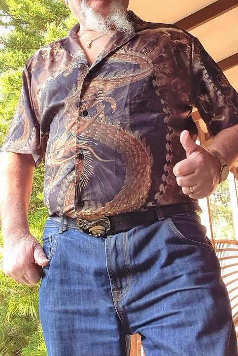 Vintage Dragon Hawaiian Shirt Design View For Resort Travel And Thoughtful Gifting