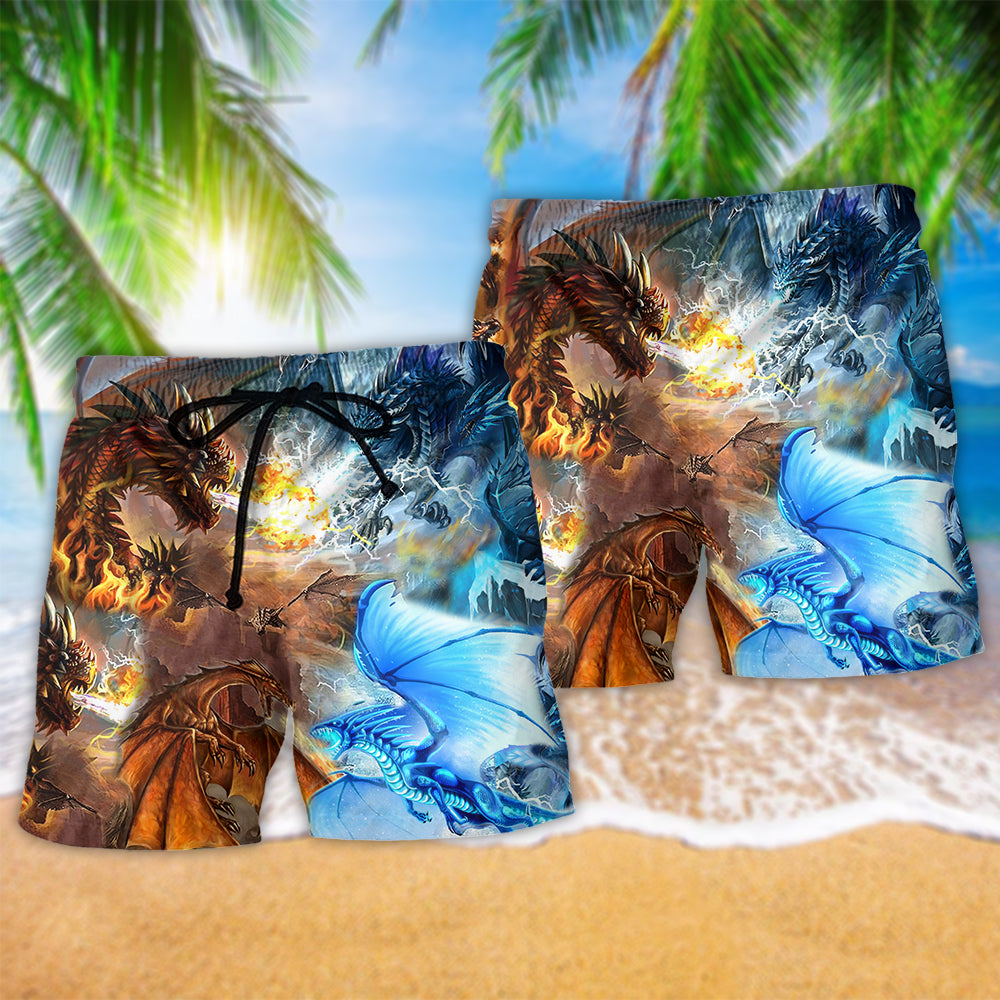 Dragon Fire Water Balance Beach Shorts Pattern Detail For Warm Weather Comfort And Vacation Ready Style