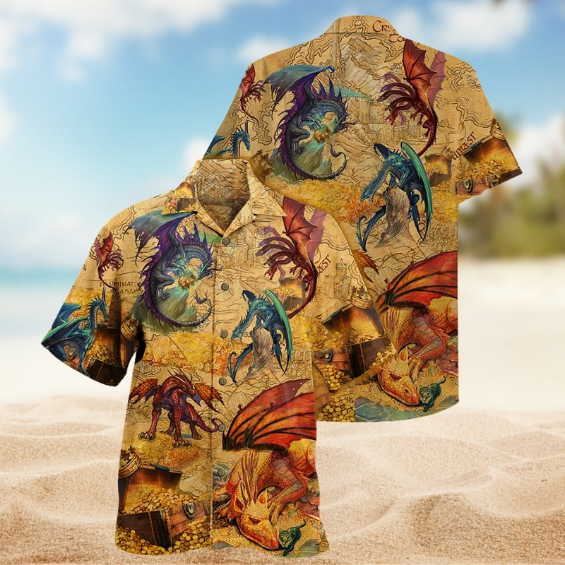 Dragon Eternal Spirit Hawaiian Shirt For Tropical Retreat, Poolside Gathering, And Travel Ready Style