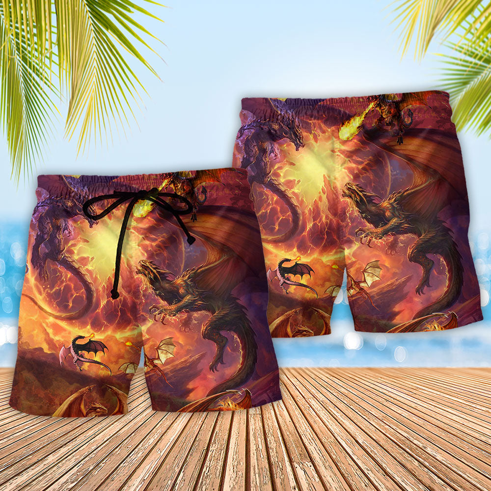Dragon United Beach Shorts Pattern Detail For Sunny Day Activities And Weekend Casual Style