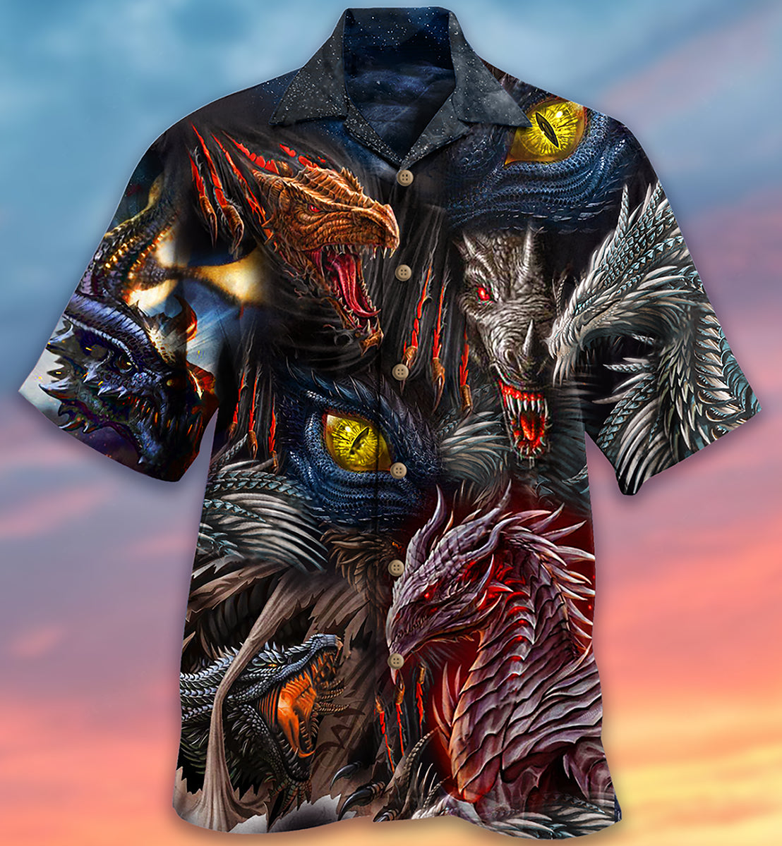Vintage Dragon Amazing Hawaiian Shirt For Summer Vacation And Beach Travel