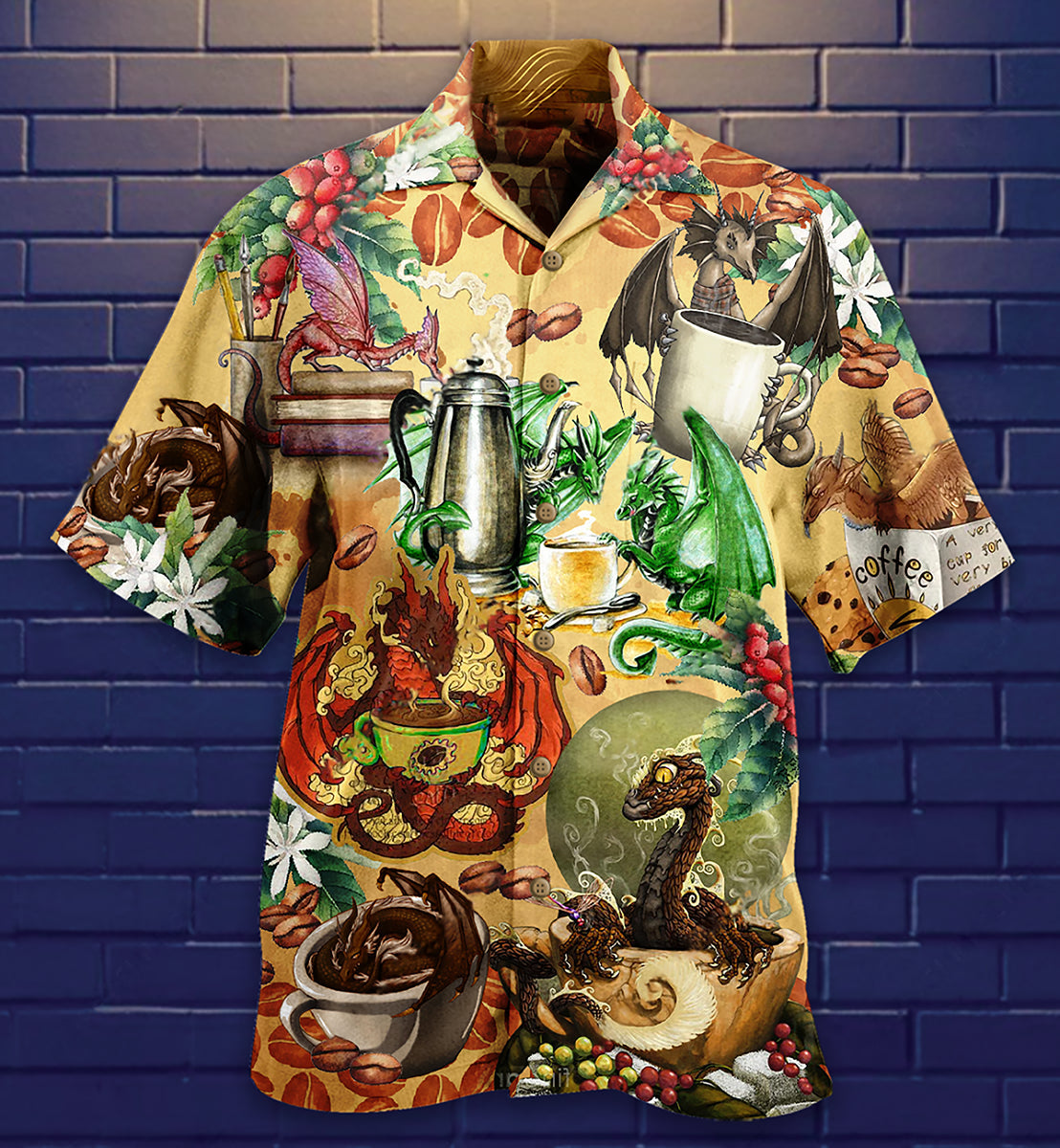 Dragon Coffee Hawaiian Shirt For Coastal Adventures And Warm Weather Wear